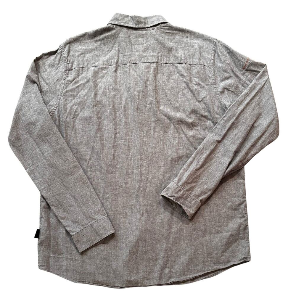 Patagonia Organic Cotton Long Sleeve Gray Button Down Men's Medium - Picture 2 of 7